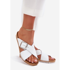 Ženske kožne papuče s inblu vo0004gu bijela 1