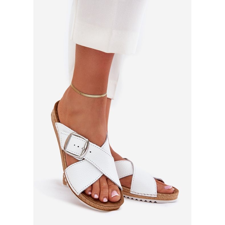 Ženske kožne papuče s inblu vo0004gu bijela 1