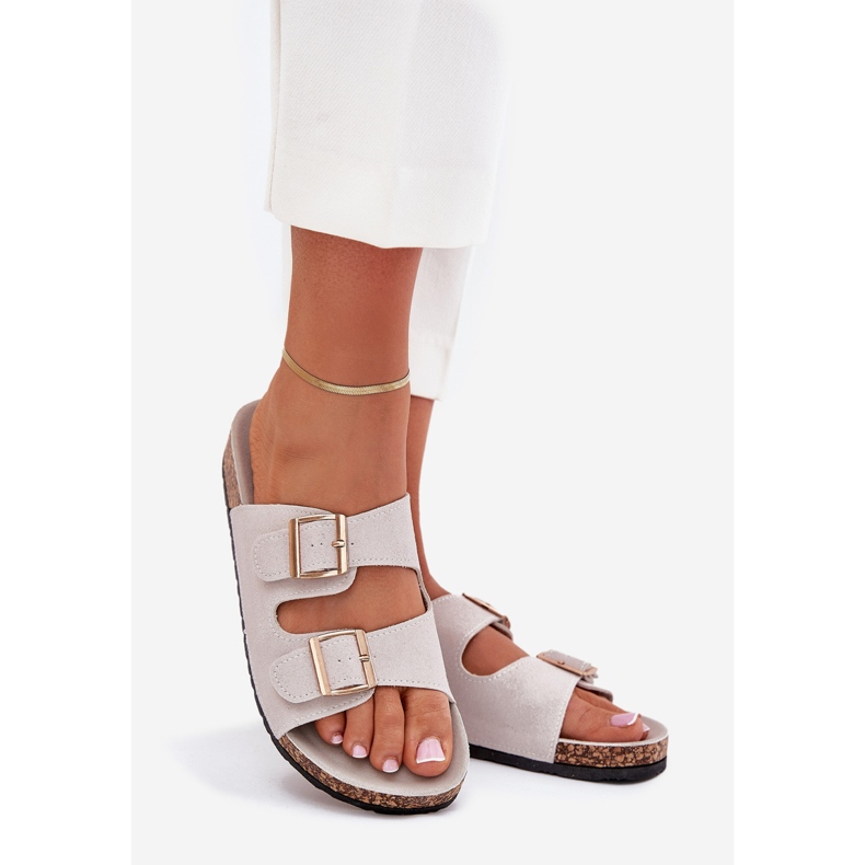 Boto Ženski klip sa zlatnim stezaljkama i sivim šavovima za luk siva 1