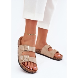 Boto Ženske papuče na Cork potplatu zlatne kortine zlatni 2