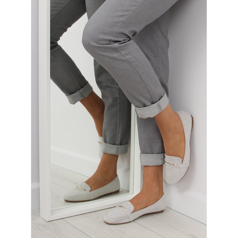 Ženske srebrne mokasinke 9988-121 Srebro siva 1