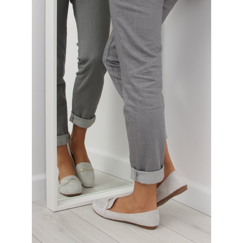 Ženske srebrne mokasinke 9988-121 Srebro siva 2