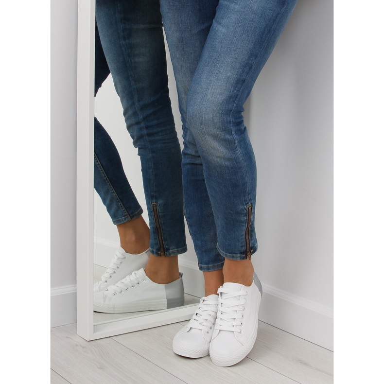 Dvobojne bijele tenisice BK378 Bijela / Srebrna 2