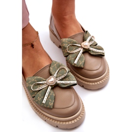 Laura Messi Ženske kožne natikače s Laurom Messi 2787 bež 1