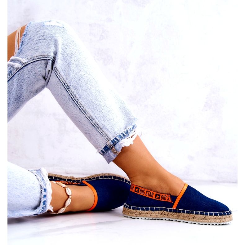 Big Star Materijal Espadrilles Ženska umetanje Big zvijezda JJ27487 Navy Blue plava 2