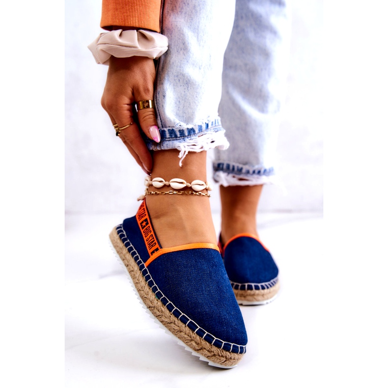 Big Star Materijal Espadrilles Ženska umetanje Big zvijezda JJ27487 Navy Blue plava 1