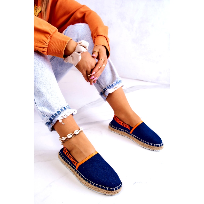 Big Star Materijal Espadrilles Ženska umetanje Big zvijezda JJ27487 Navy Blue plava 3