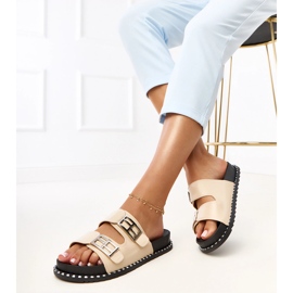 Beige Flip Flops na platformi Blau bež 1