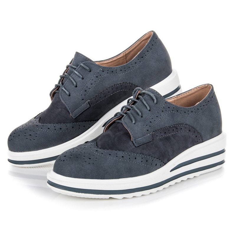 Vices Cipele od antilopa na vezanje siva 1