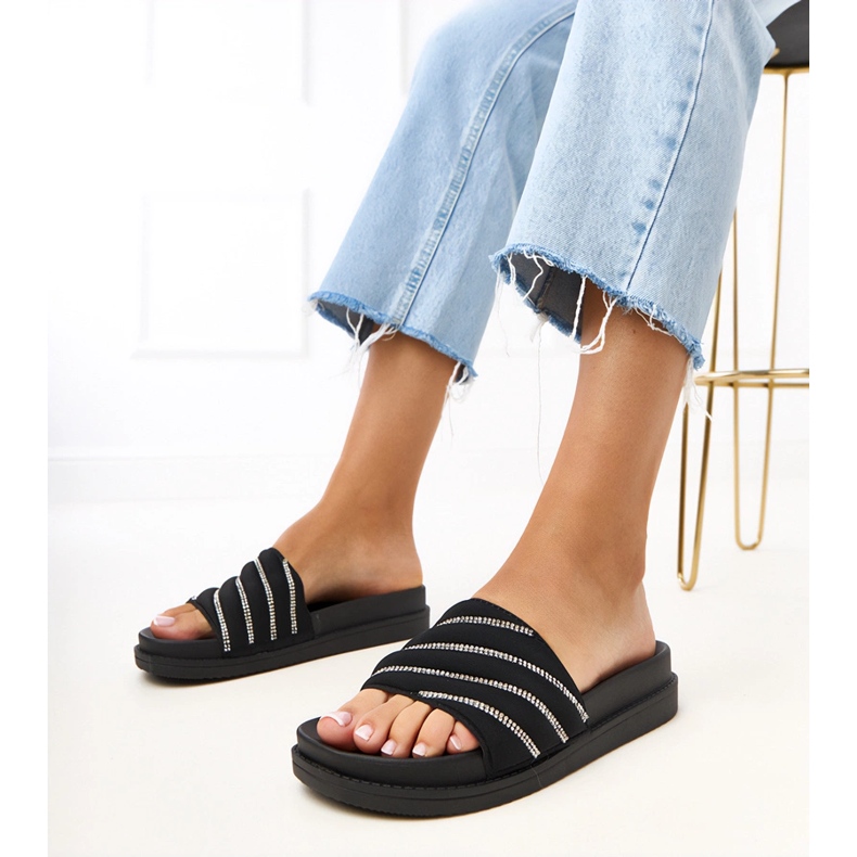 Crni flip lepci s kardon cirkonima crno 2