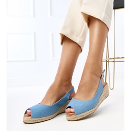 Plave espadrile sandale na klinu Nevarz plava 2