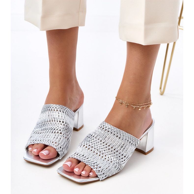 Silver Flip Plops na posta s pletenim prugama Gamboa srebro 2