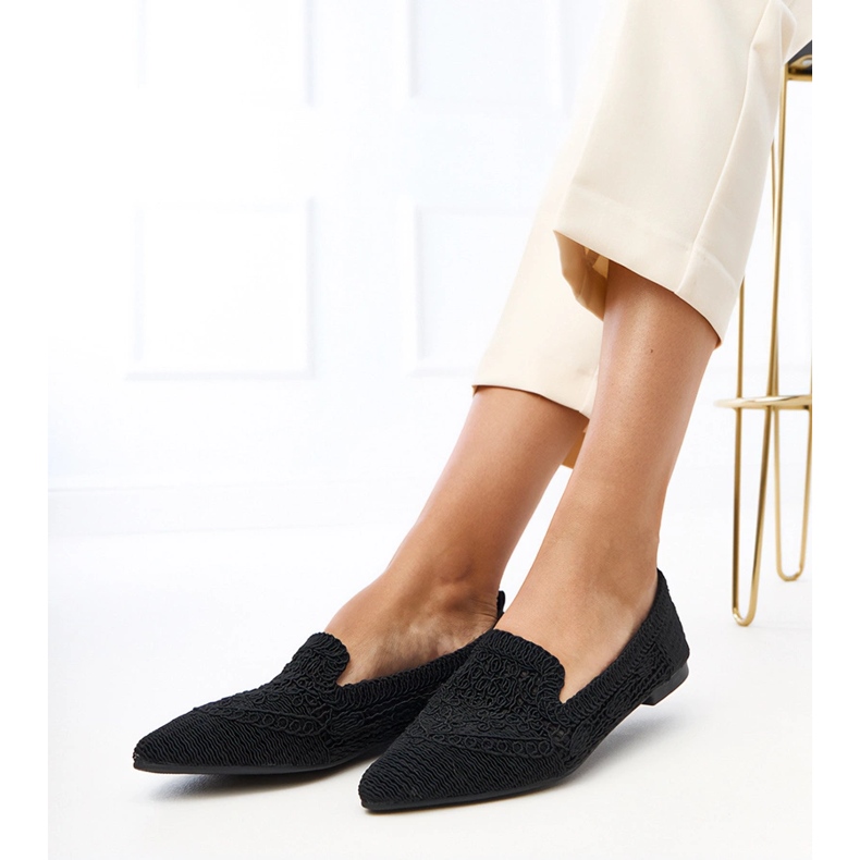 Crne otvorene ženske balerine geranije crno 1