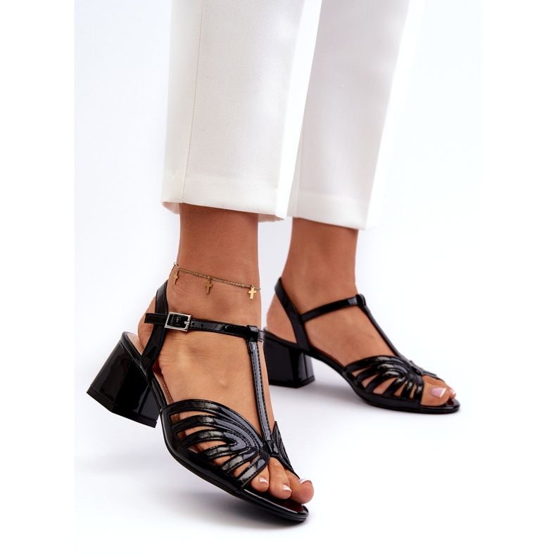 Oslikane ženske visoke potpetice Sergio Leone SK880 Black crna 1