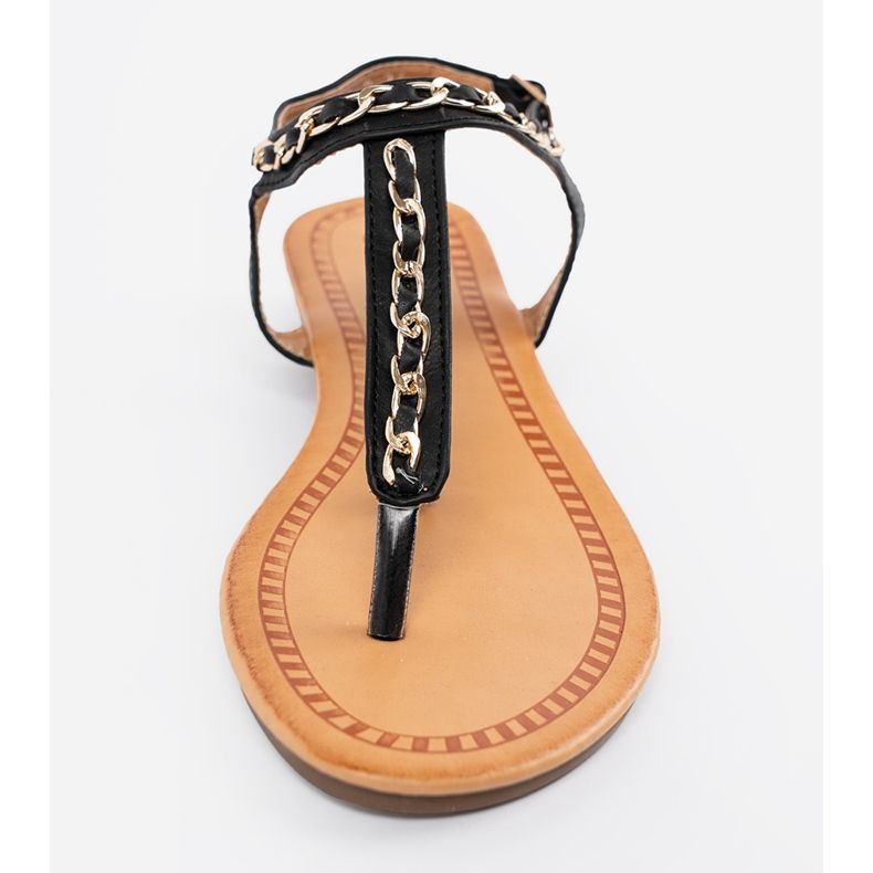 Shelvt Sandale s ukrasnim lancem crna 2