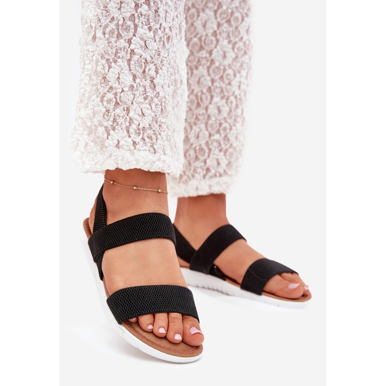 Boto Klasične ženske sandale skliznule su crnu feliru crno 1