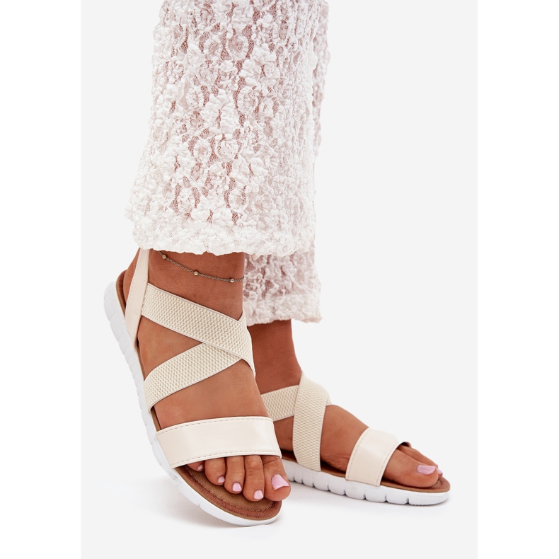 Boto Klasične ženske sandale skliznule su svjetlost bež norina 1