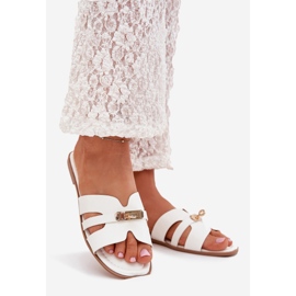 Boto Ravne ženske letilice s remenom i zlatnim detaljima bijela kerenza 1