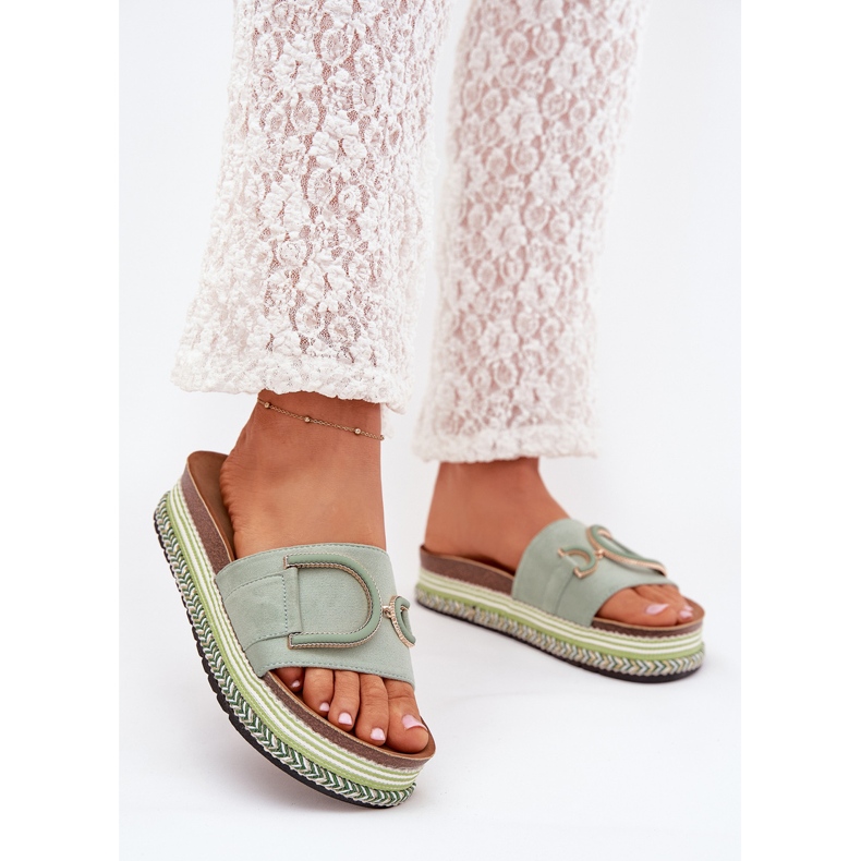 Boto Ženski klip na platformi sa zelenim Daphira ukrasom zelena 2