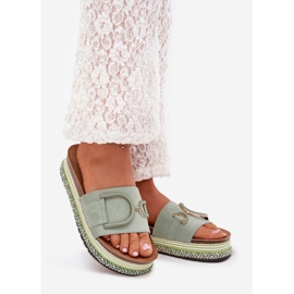 Boto Ženski klip na platformi sa zelenim Daphira ukrasom zelena 1