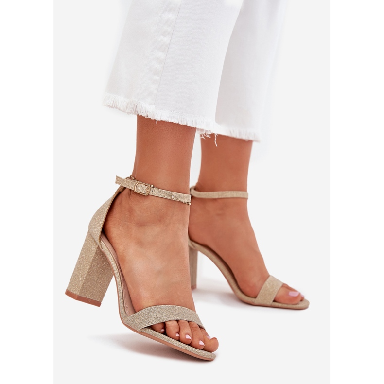 Boto Sjajne ženske sandale na Zlatnoj Kavini zlatni 1