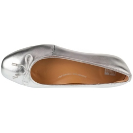Ženske balerine fitflop delicato Bow meka balerina IH2-011 metalik s lukom srebro 3