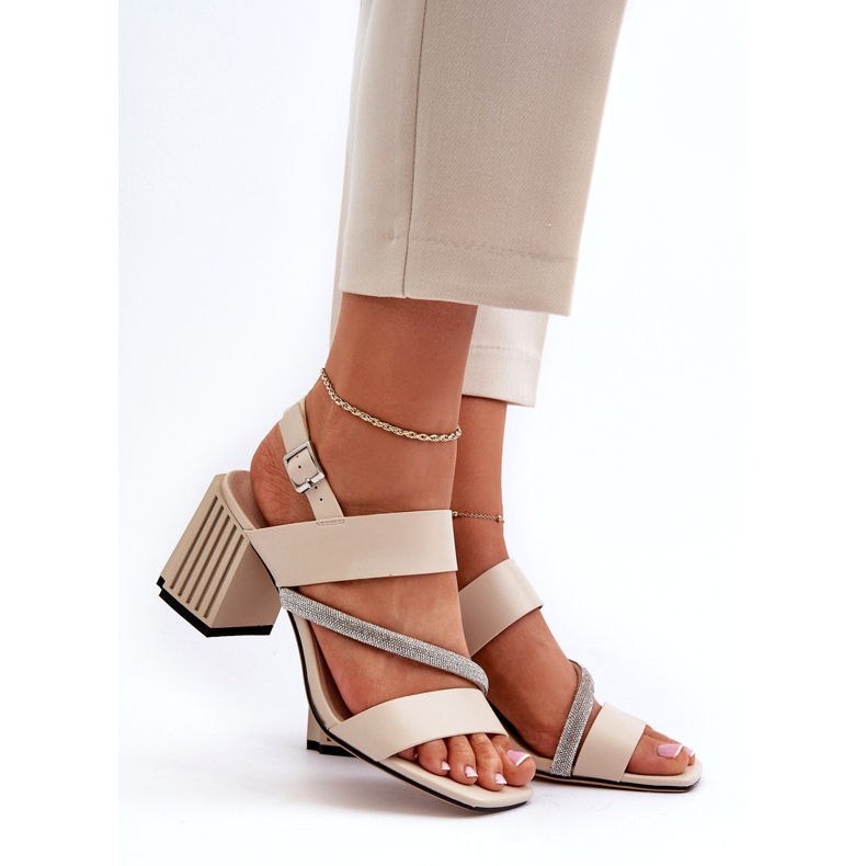 S.Barski Ženske elegantne sandale na pošti Beige D&amp;A MR38-549 bež 3