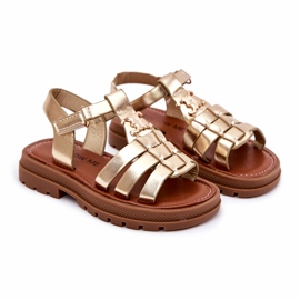 Djevojke sandale s ukrasnim zlatnim detaljima zlatna 1