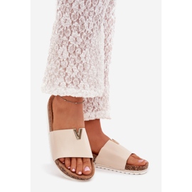 Boto Ženski prelepozi na plutanoj platformi s ukrasnim detaljima bež vessira 1