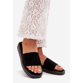 Boto Ženske papuče na platformi s Eco Suede Black Jorina crna 1