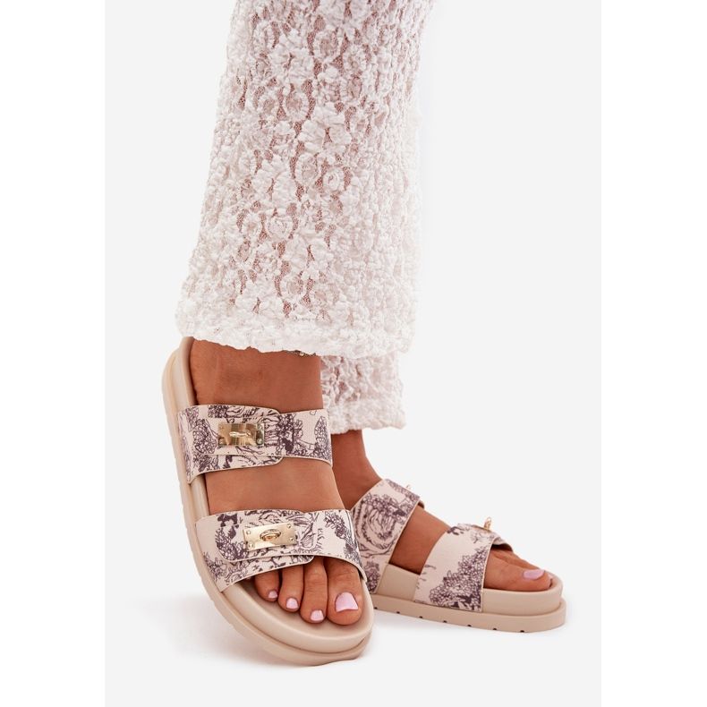 Boto Uzorkani ženski proleti na platformi Beige Sorina bež 1