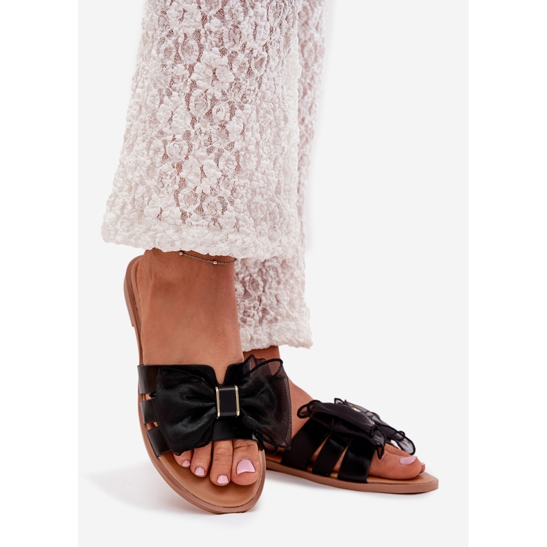 Boto Ravni -oled ženski flip jarud s tulle pramčanom crnom tanira crna 1