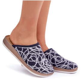 Ženski sjajni inblu ct000028 mornarsko plave papuče plava 4