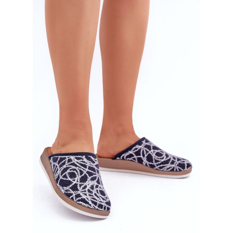 Ženski sjajni inblu ct000028 mornarsko plave papuče plava 1