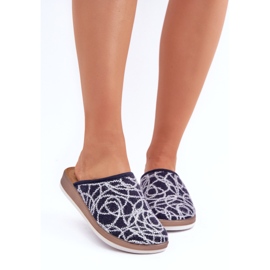 Ženski sjajni inblu ct000028 mornarsko plave papuče plava 3