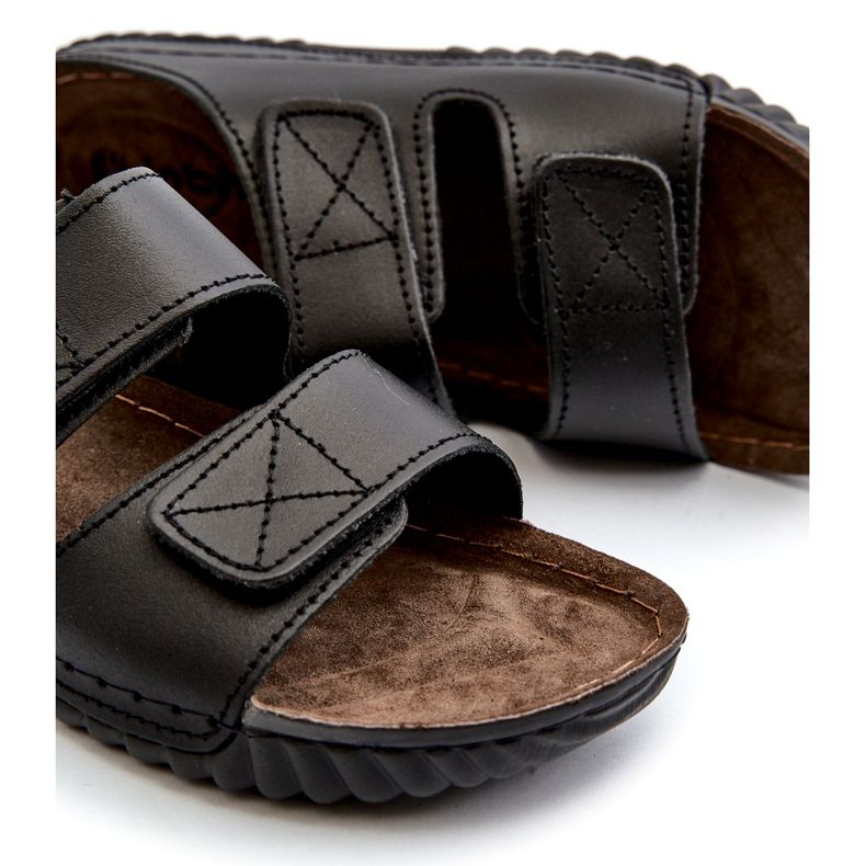 Udobni muški flupovi s čičak prugama inblu fm00001U crni crna 2