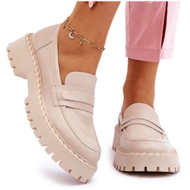 Big Star Ženska velika zvijezda LL274457 Kožni mokasini bež 5