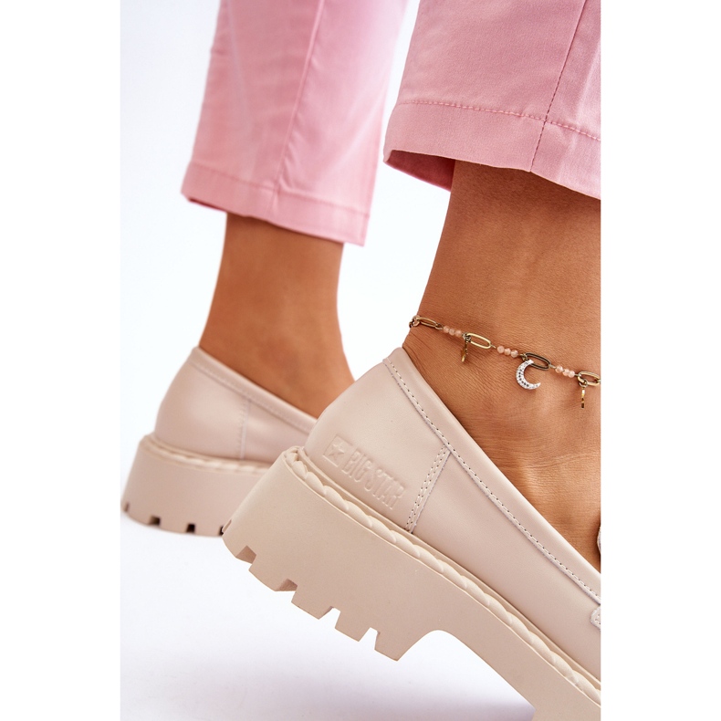 Big Star Ženska velika zvijezda LL274457 Kožni mokasini bež 3