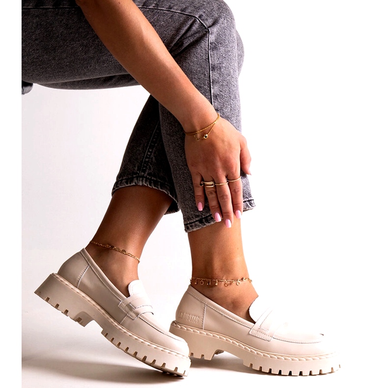 Big Star Ženska velika zvijezda LL274457 Kožni mokasini bež 7