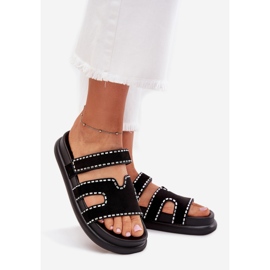 Boto Ženski klip s ukrasom na platformi Black Dlyna crno 1