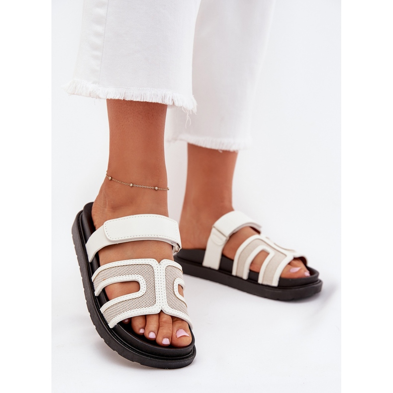 Boto Ženski prelepozi na platformi s čičak Kovira bijela 2