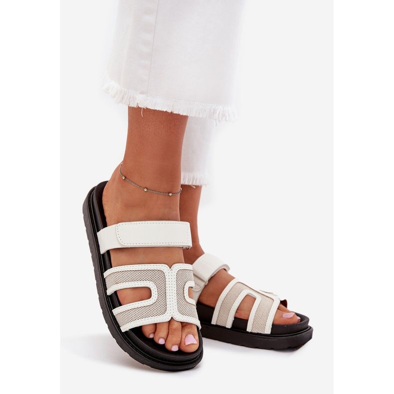 Boto Ženski prelepozi na platformi s čičak Kovira bijela 1