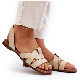 Zazoo 40185 Udobne kožne natikače, bež 5