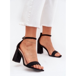 Boto Ženske sandale na Eco Suede Post Black Elirae crna 2