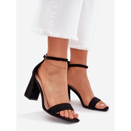 Boto Ženske sandale na Eco Suede Post Black Elirae crna 1