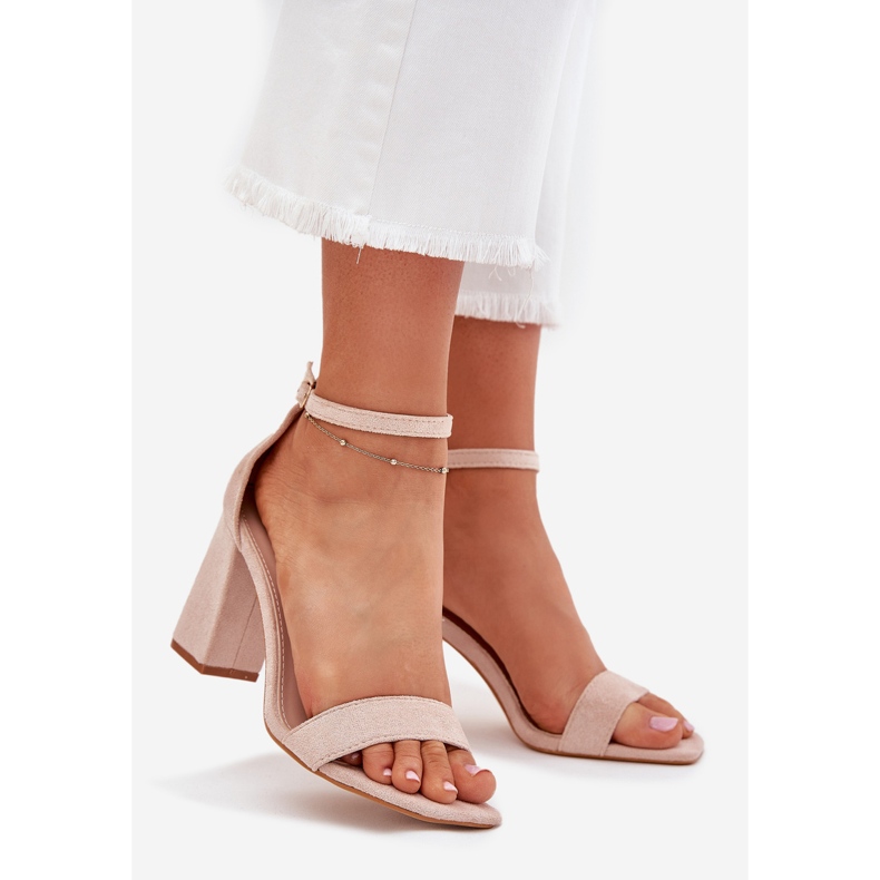 Boto Ženske sandale na Eco Suede Post Beige Elirae bež 1