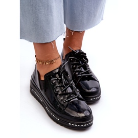 S.Barski Čipka -up ženske cipele na platformi naturnice kože S. barski Lr620 crno crna 4