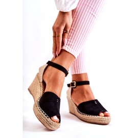 Udobne ženske sandale na klin crne Dellia crno 1