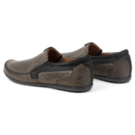 Olivier Muške ažurne kožne mokasine 0525 maslinaste boje zelena 3