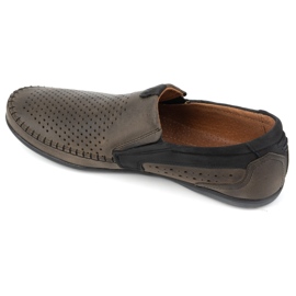 Olivier Muške ažurne kožne mokasine 0525 maslinaste boje zelena 4